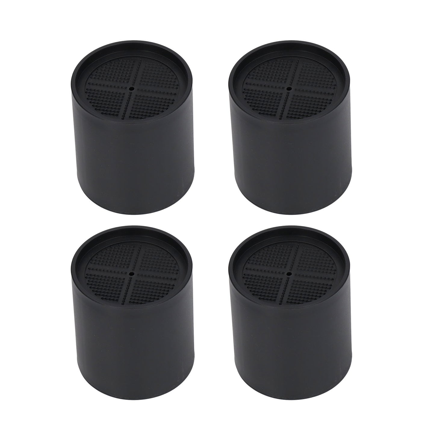 6PCS Furniture Leg Extender Plastic Round 4in Rise Black Furniture Risers for Home Office Sofa