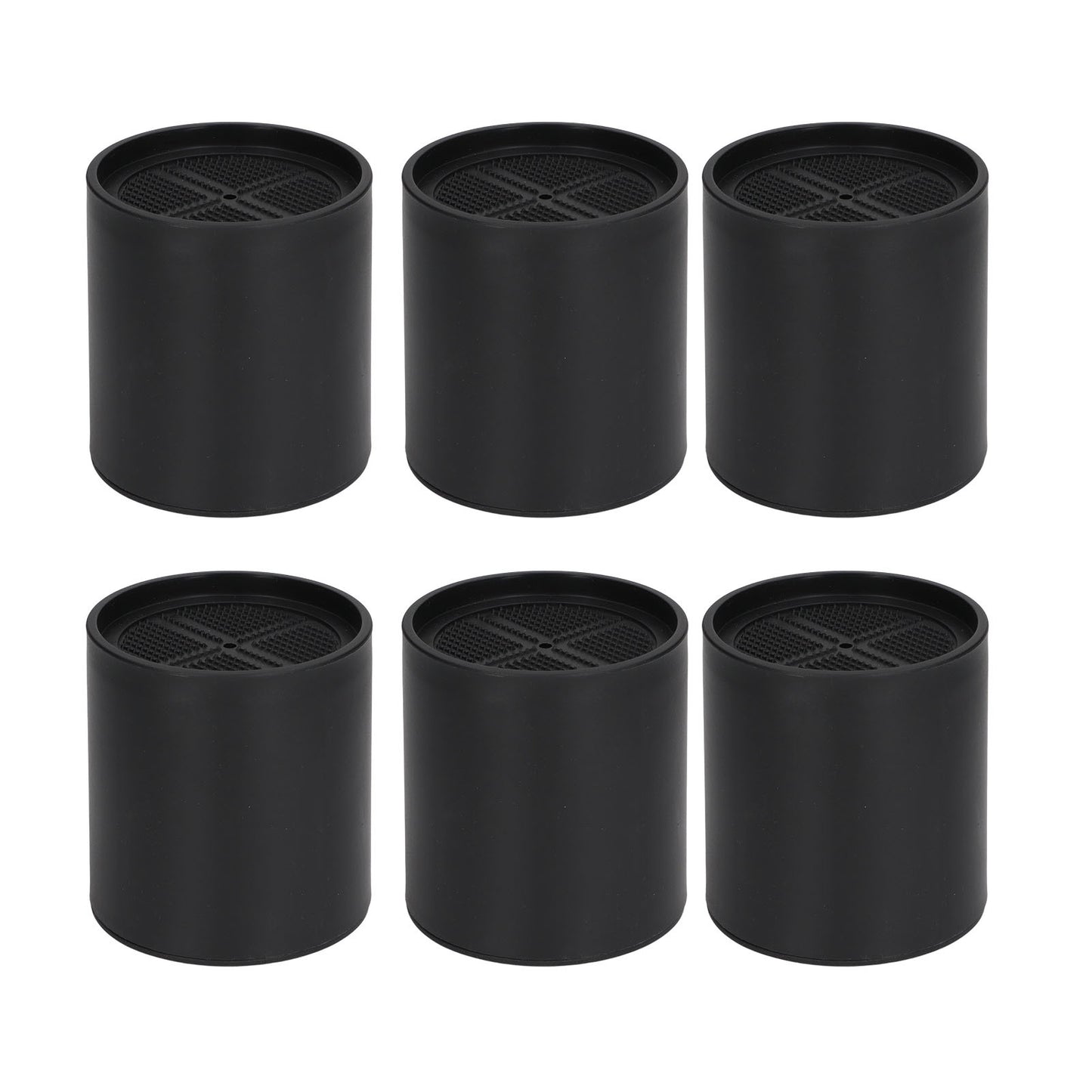 6PCS Furniture Leg Extender Plastic Round 4in Rise Black Furniture Risers for Home Office Sofa