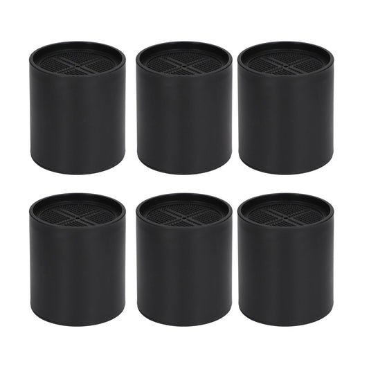 6PCS Furniture Leg Extender Plastic Round 4in Rise Black Furniture Risers for Home Office Sofa