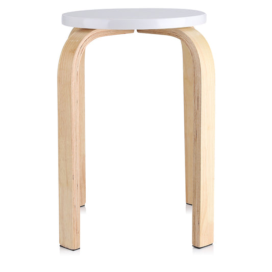 1Pc AntiSlip Bent Wood Stacking Stool Candy Color Home Furniture Kids Room Decor White